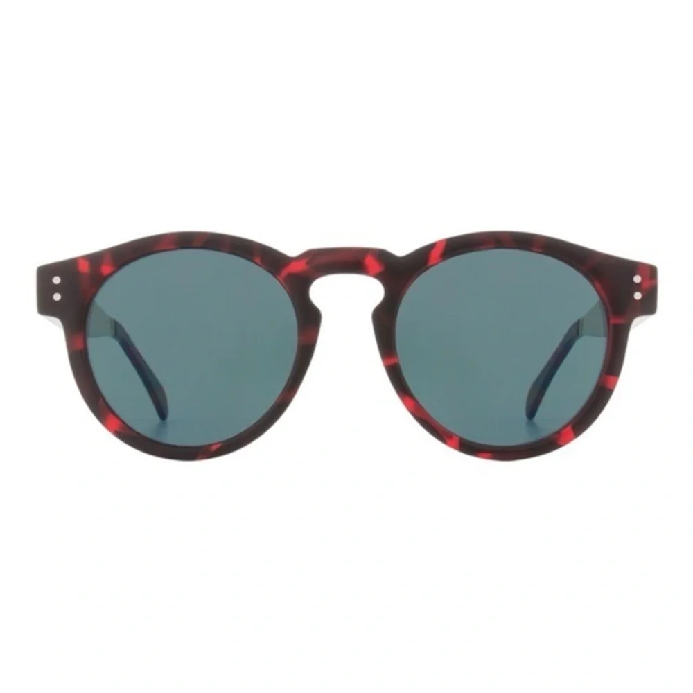 KOMONO Sunglasses Clement Metal Tortoise Silver Red/Black Round NEW